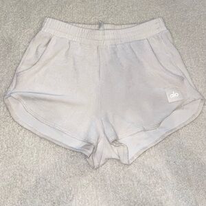 Alo white terry shorts